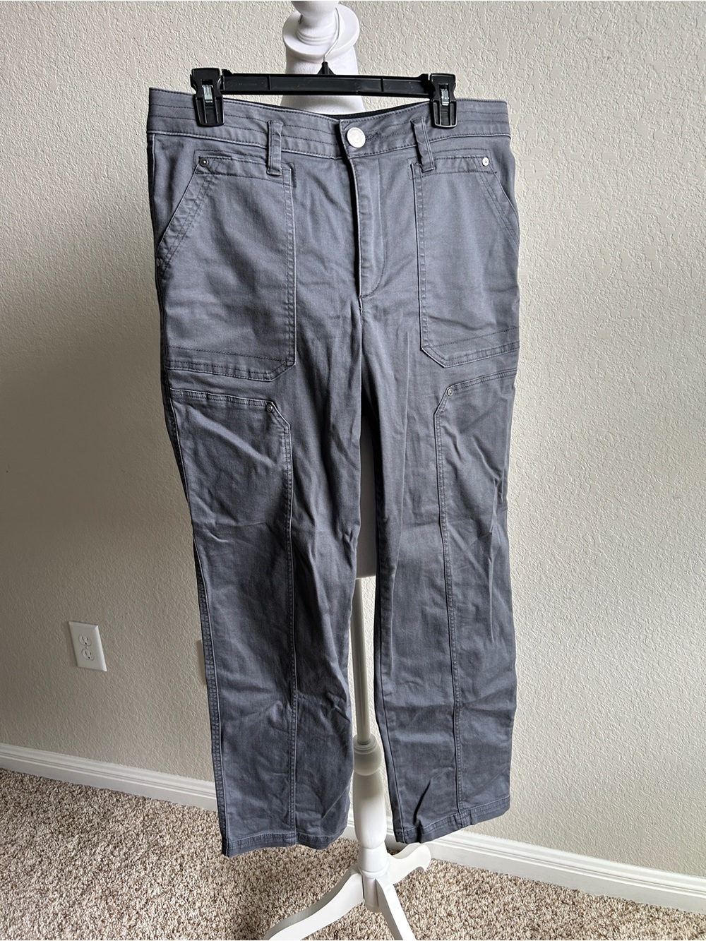 DEMOCRACY “Ab”solution Gray Cropped Utility Jeans Cargo Women’s Size 12